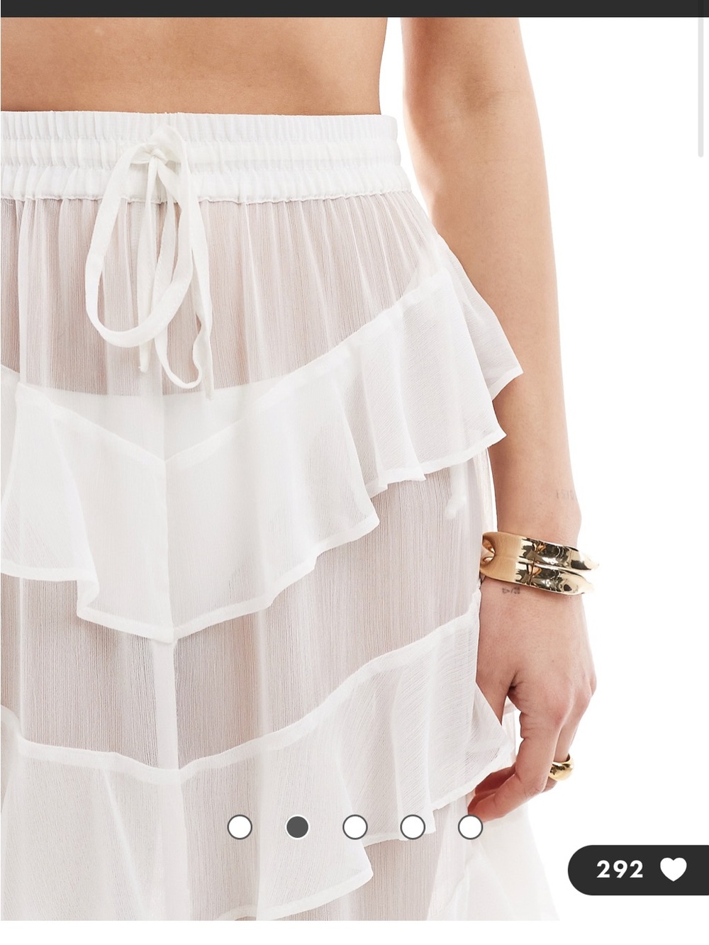 NWT Miss Selfridge Sheer Ruffle Skirt US 0 - Picture 3 of 12